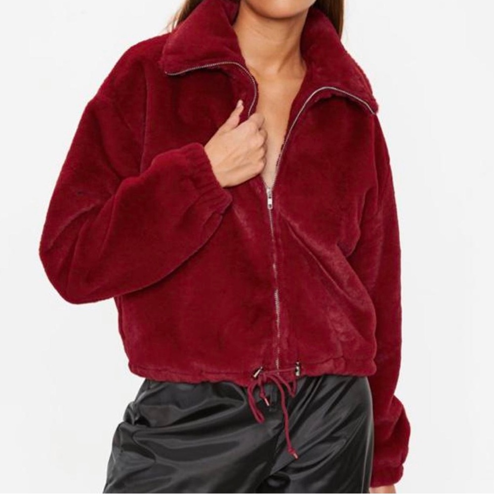 Women’s Misguided Red Fur Coat